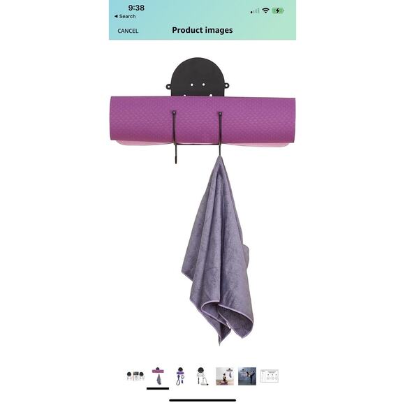 Yoga Smile Rack Set Of 2 Wall rack for yoga mat and accessories New no box - Picture 3 of 4